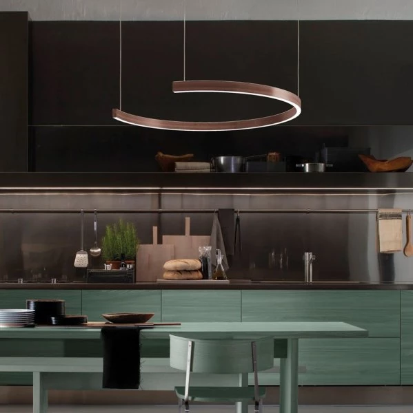 Dining table pendant lamp Hug in bronze brushed Ø:120cm up/down