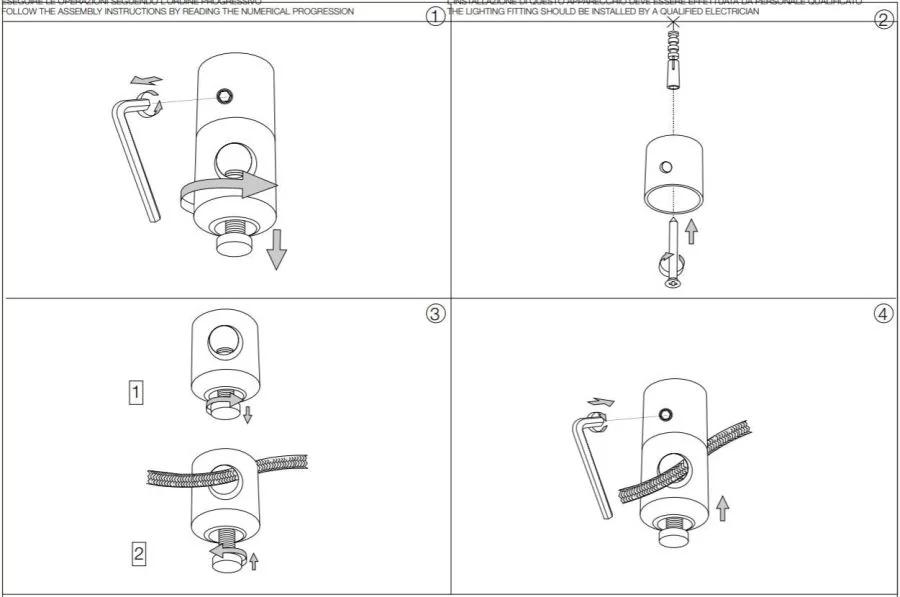 Ideal Lux ceiling cable fixing 15x30mm