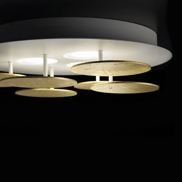 Nuvola LED Deckenleuchte Braga PL45 in gold Seitenansicht