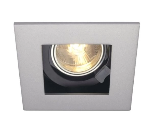 Square ceiling recessed spot Onok 186 in silver