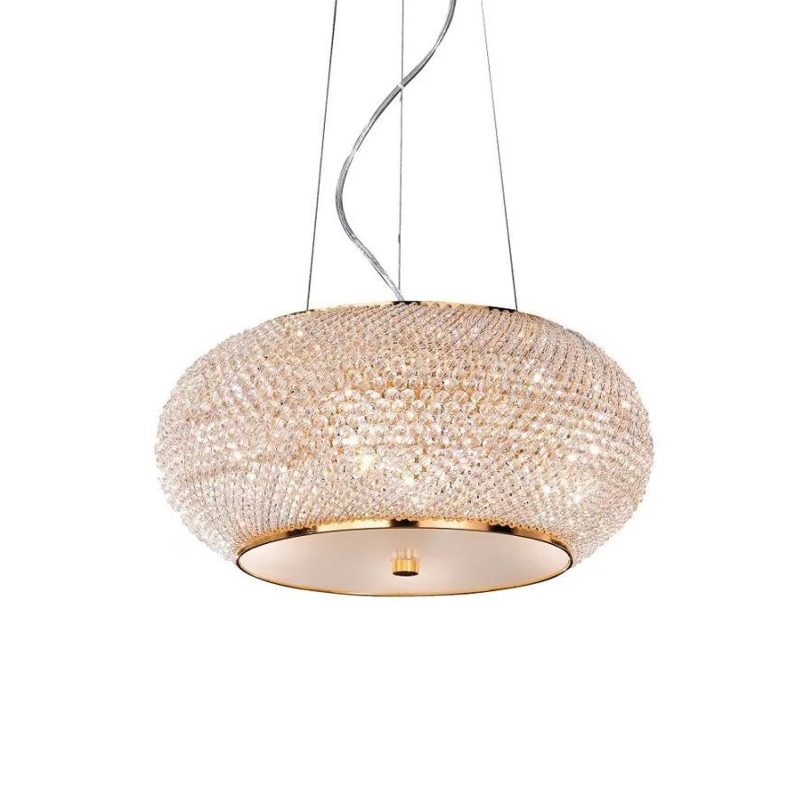 Crystal pendant light Pasha: Ø 40cm