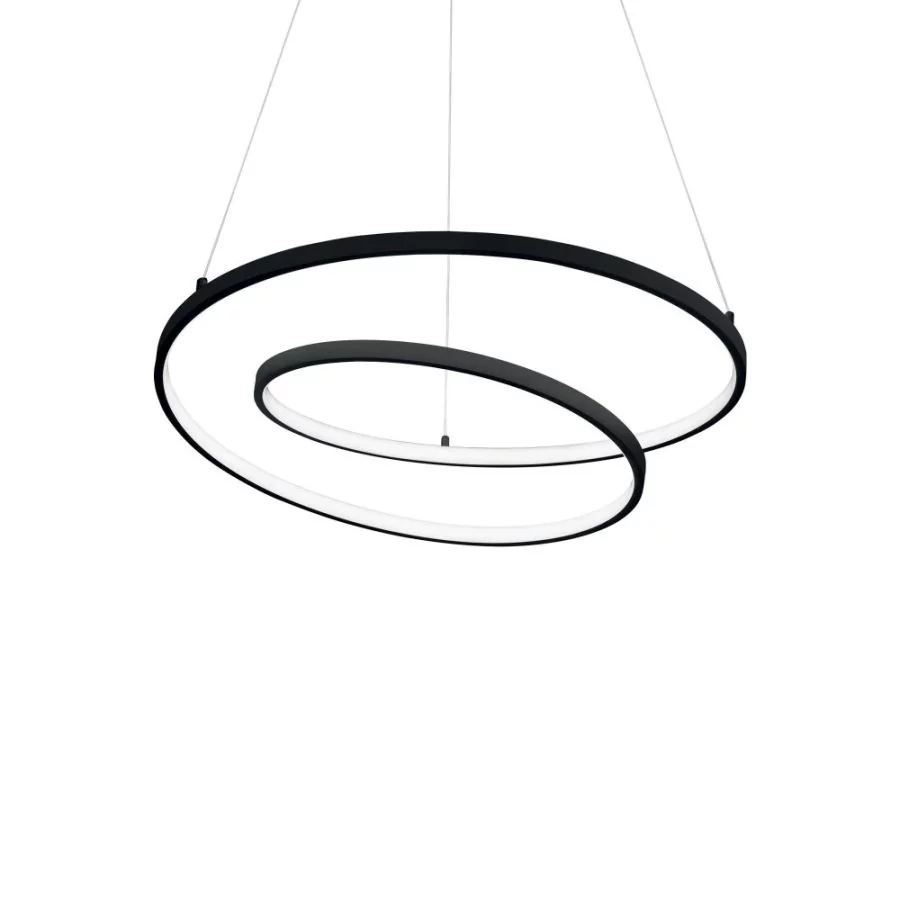 Moderne LED Spirale Pendelleuchte Oz in schwarz