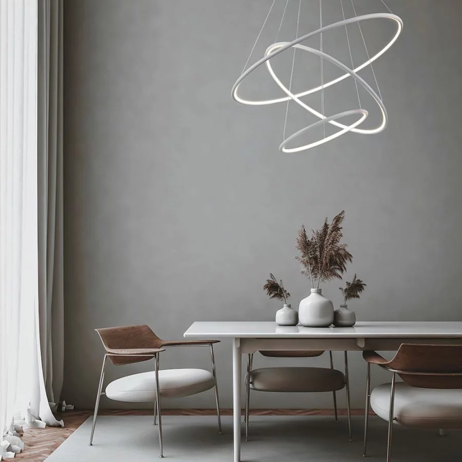 Ring chandelier on the table Ring chandelier on the table
