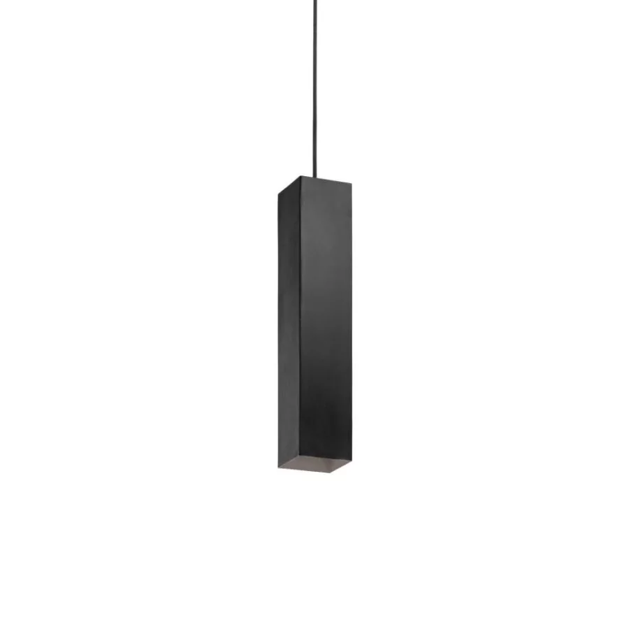 Narrow angular pendant lamp black