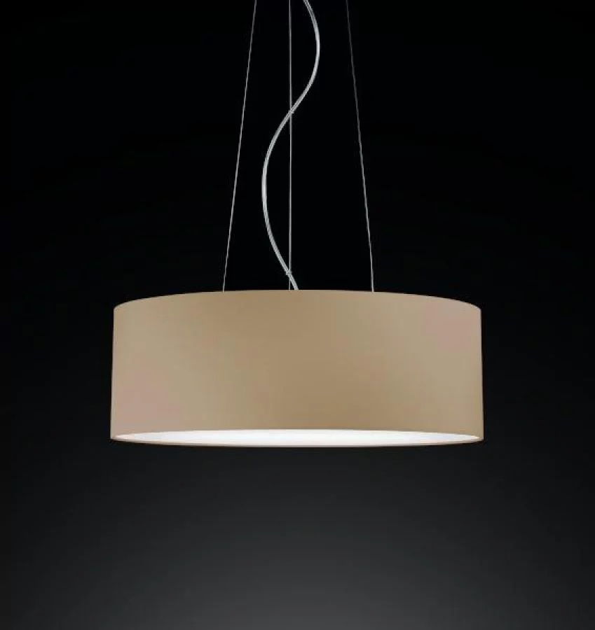 Round Fabric Pendant Light Pier in beige-Ice Coffee