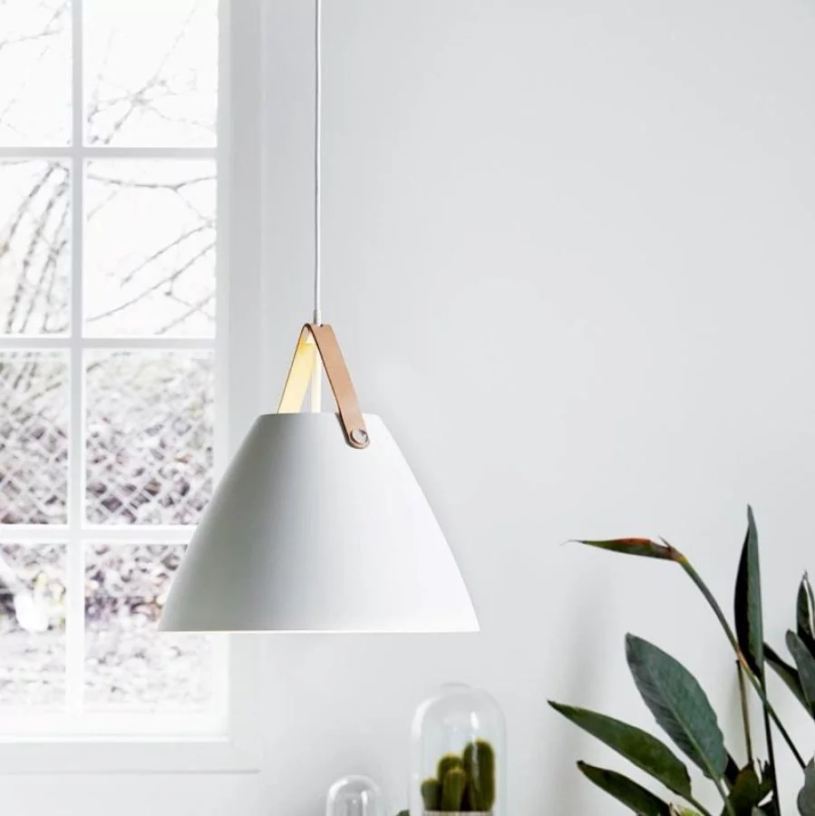 Pendant lamp Strap 36 white as a living room lighting