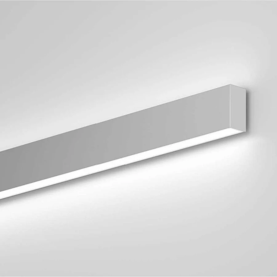 Linear wall light in silver