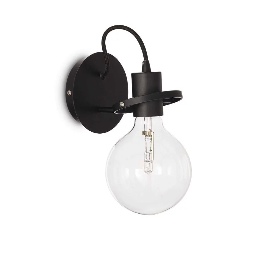 Vintage Stil Wandlampe Radio in schwarz