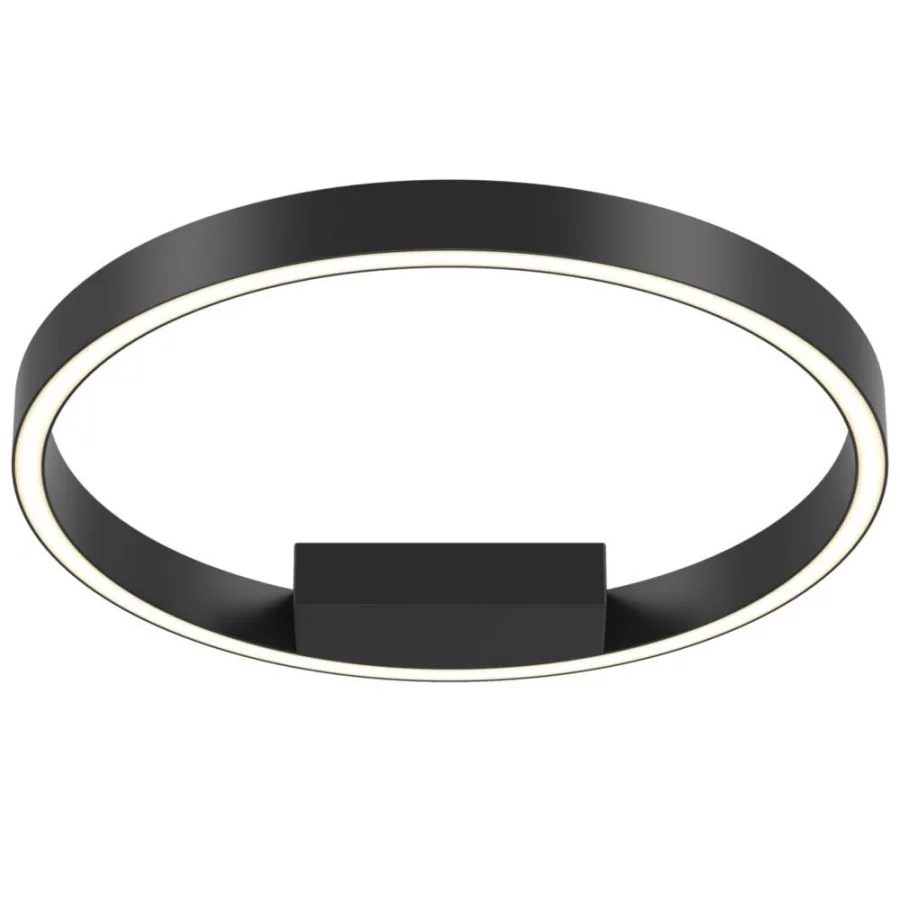 Black ring ceiling light 60cm