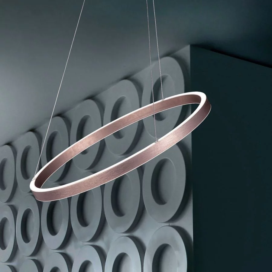 Ring pendant lamp Loop in Rose Ø:50cm up/down