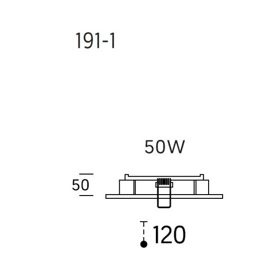 Skizze von Einbaustrahler Onok 191 in weiß