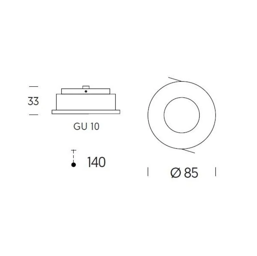 Outdoor ceiling downlight Coin IP64