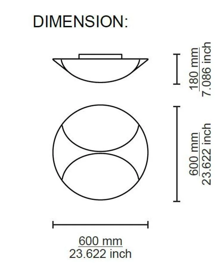 Sinua 60 Lika Deckenlampe Skizze