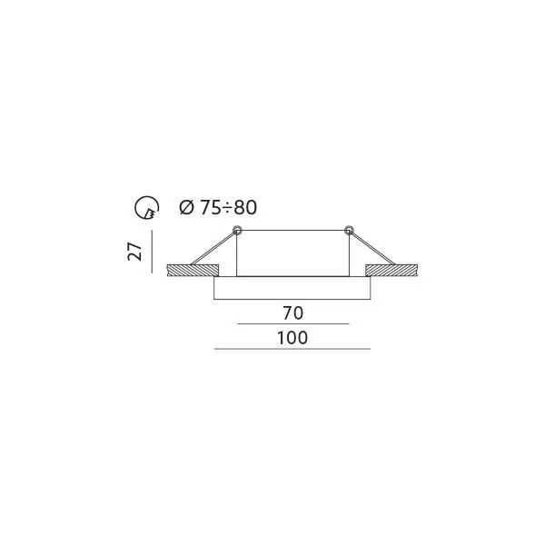 Bari downlight concrete round GU10 silver