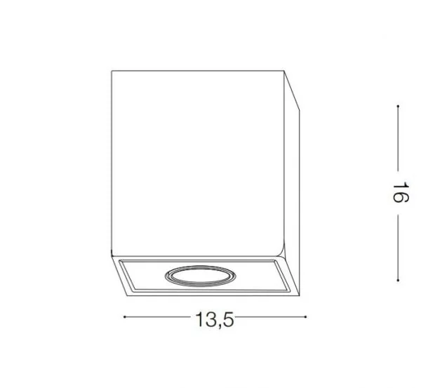 Ideal Lux Oak square ceiling spotlight concrete