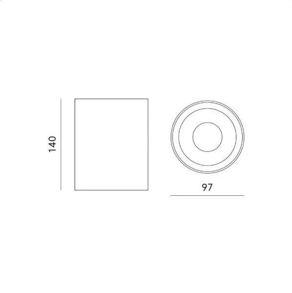 Kivi surface mounted spot white gold