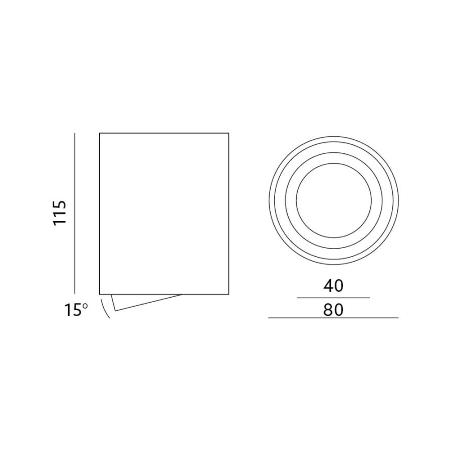 Round surface mounted ceiling spotlight OH36L tiltable silver