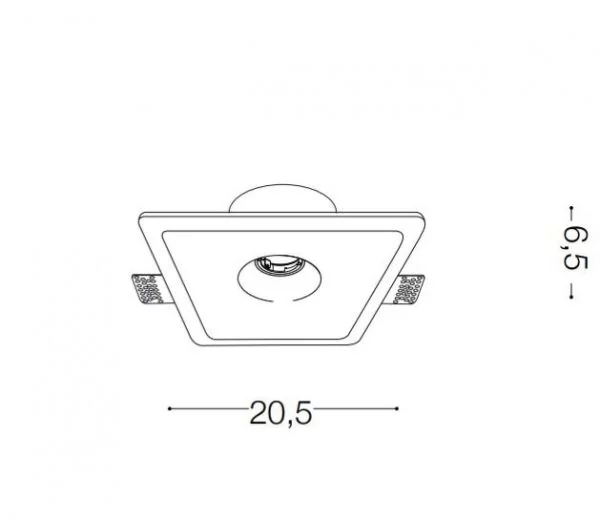 Ideal Lux Zephyr big gypsum downlight adjustable