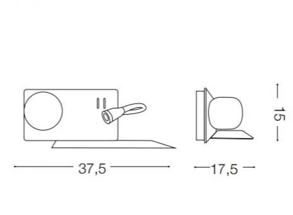 Ideal Lux Book-2 wall lamp with USB port