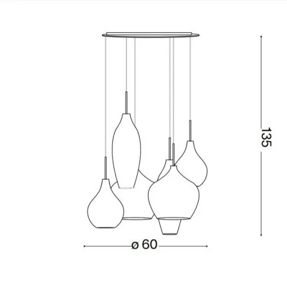 Ideal Lux Soft pendant lamp glass spheres multi-flame