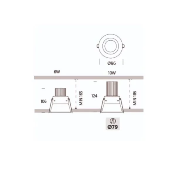 ONOK Vulcano 1 downlight LED 10W