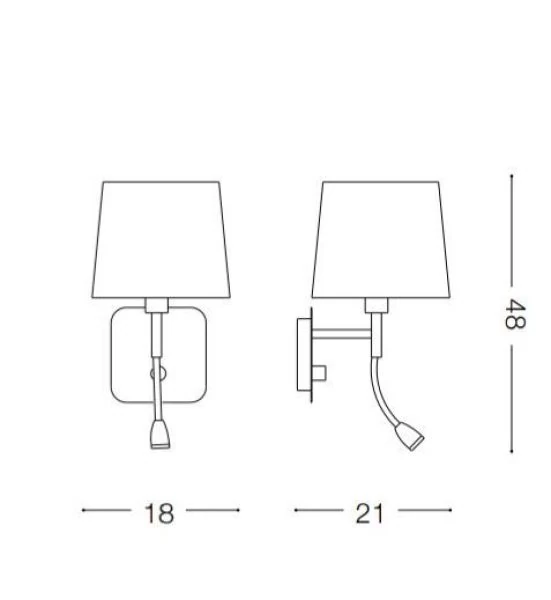Ideal Lux Nordik wall lamp with reading arm
