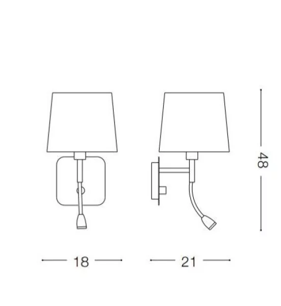 Ideal Lux Nordik wall lamp with reading arm