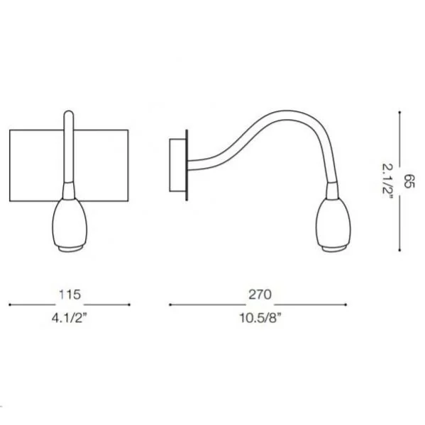 Ideal Lux LED wall lamp Orson chrome