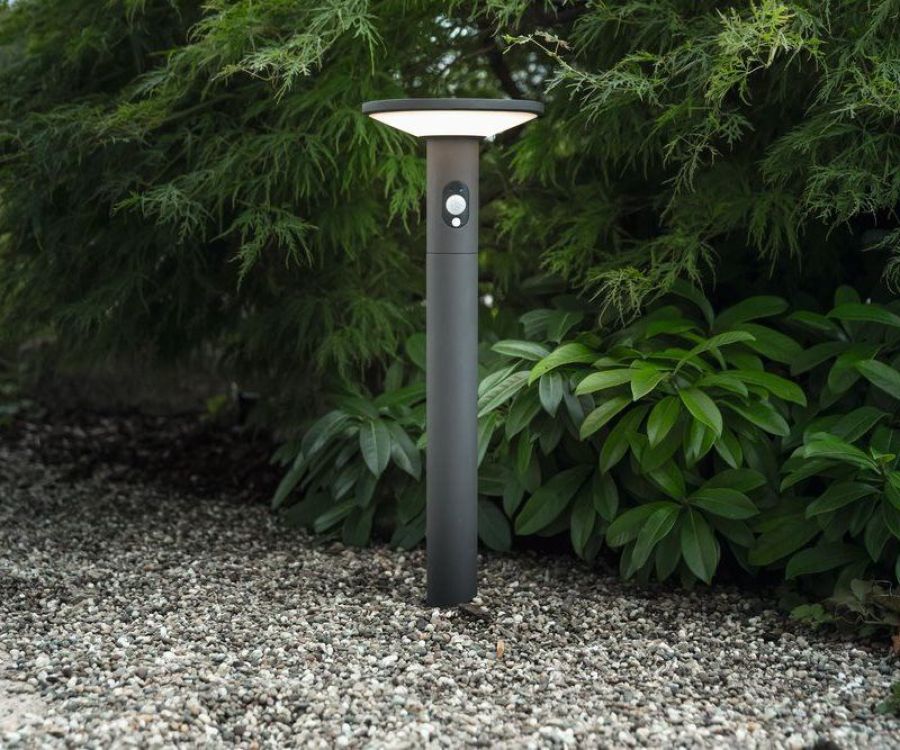 Runde LED Gartenweg Solar Lampe mit Sensor H:100cm