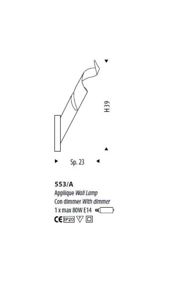 Braga Truciolo design wall lamp