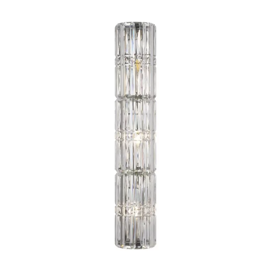 Elongated crystal wall lamp front view