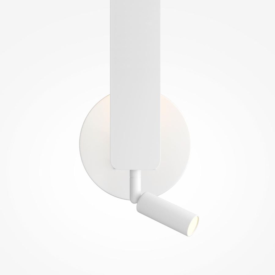 Weiße lange Wandleuchte Combo mit Leselampe