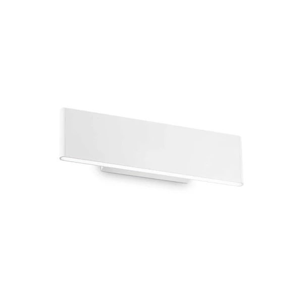 Modern flat wall lamp with rounded edges in the colour white