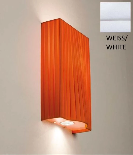 Square wall lamp with white pleated shade