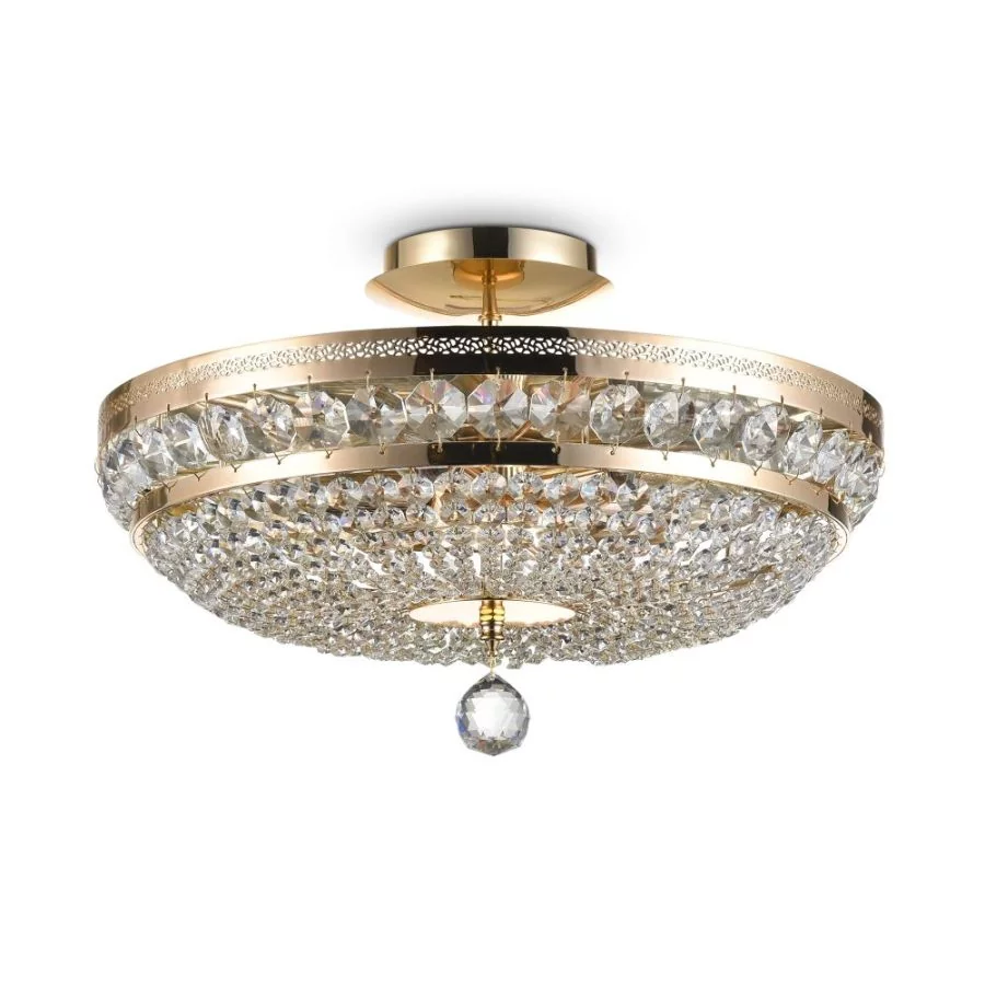 Maytoni Ottilia crystal ceiling lamp gold 43cm