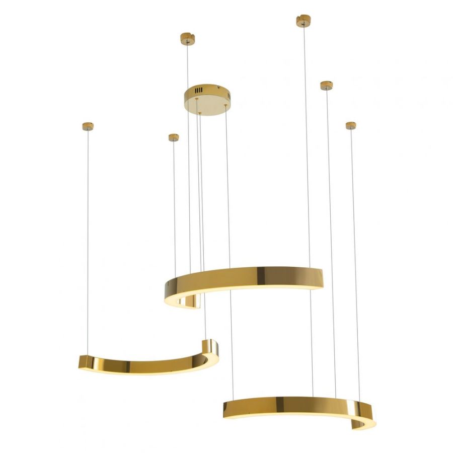 Goldene LED Pendelleuchte Lotus