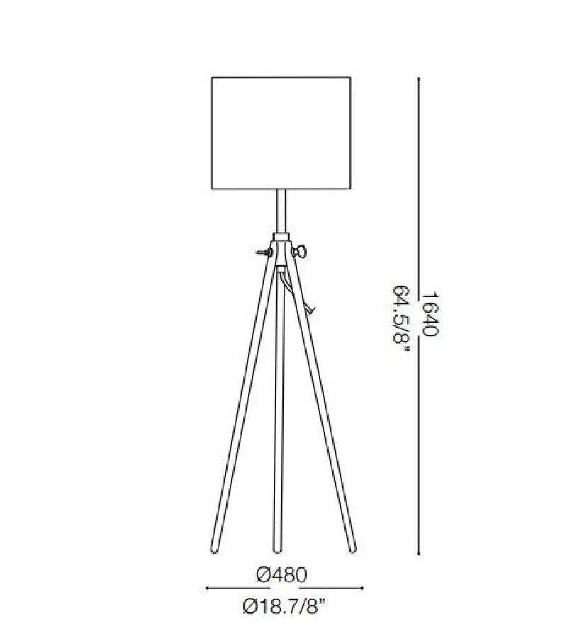 Dreibeinige Stehlampe York von Ideal Lux Skizze