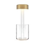 Gold rechargeable table lamp with glass vase Maytoni AI Collaboration