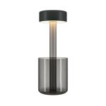 Black rechargeable table lamp with smoky glass vase Maytoni AI Collabo