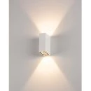 Square LED wall lamp Quad radiating upwards and downwards in white
