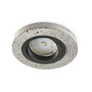 Round concrete recessed spotlight with black decorative ring