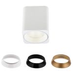 Moderner LED Deckenstrahler mit Ring in weiß-schwarz-gold