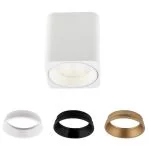 Moderner LED Deckenstrahler mit Ring in weiß-schwarz-gold
