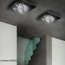 Cristalli in black: square LED ceiling light with triangular clear glasses