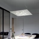 Cristalli square metal LED pendant light in chrome
