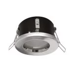 Round bathroom recessed light with satin glass and chrome frame