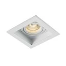 Quadratische Decken-Einbaulampe Sulima GU10 mit weißen Rahmen