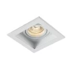 Quadratische Decken-Einbaulampe Sulima GU10 mit weißen Rahmen