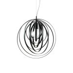 Pendant lamp with black rotating metal rings