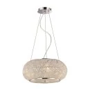 Ideal Lux Pasha crystal pendant lamp silver